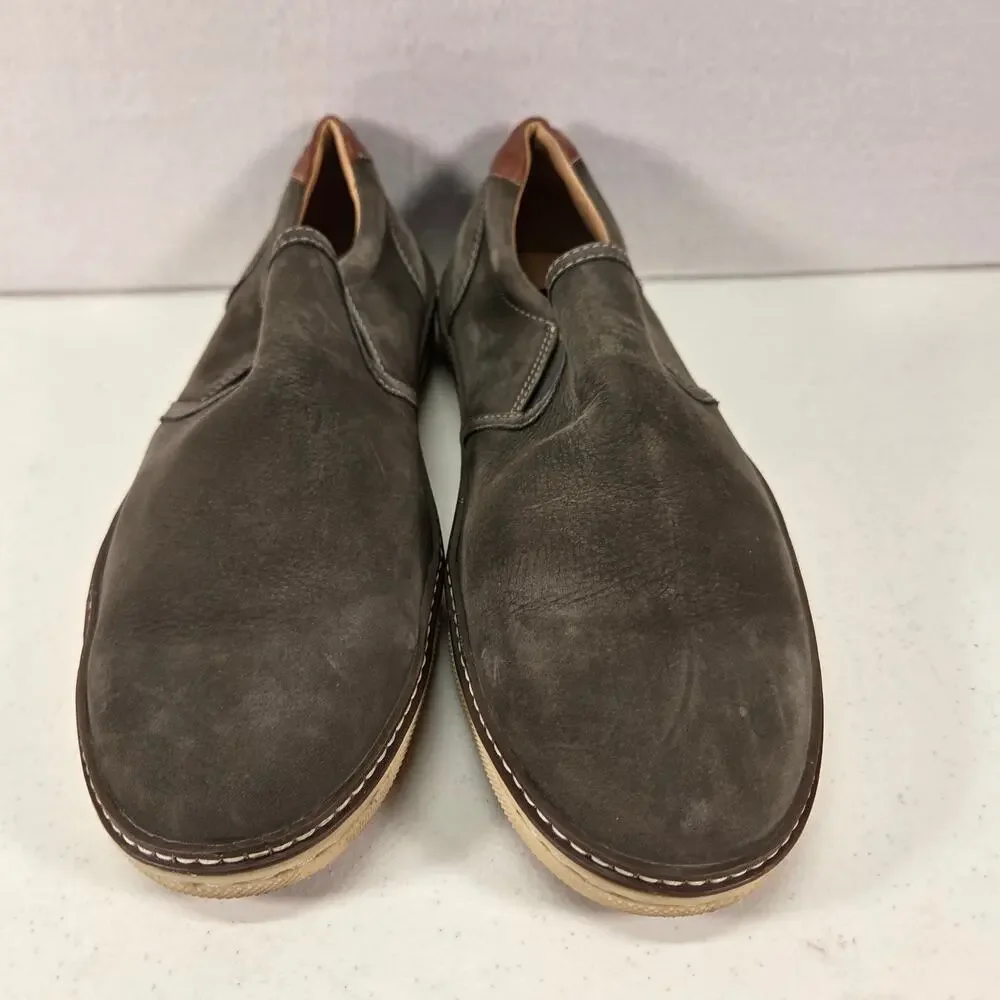J&M Brown Leather Slip On Loafers Casual Comfort Shoes Mens 11M NWOT